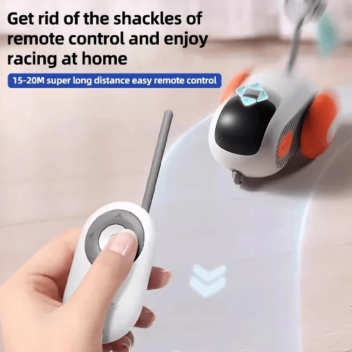 "Remote control for smart cat toy car, dual control modes"