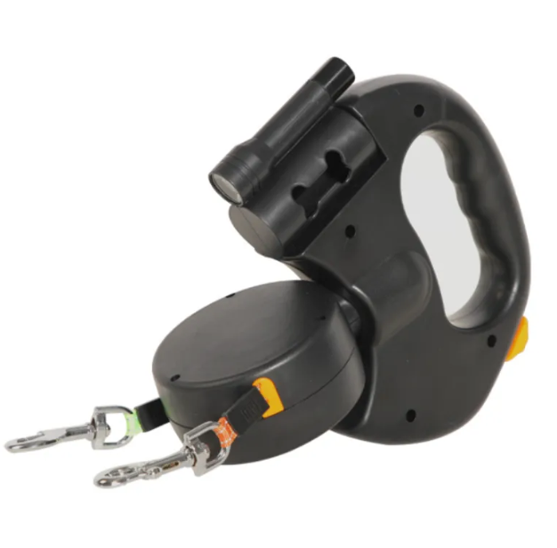 Auto double dog leash retractable for two dogs