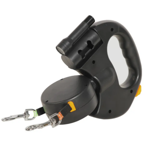 Auto double dog leash retractable for two dogs